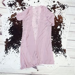 Boutique Lavender Sheer Coverup Kimono Sz Large